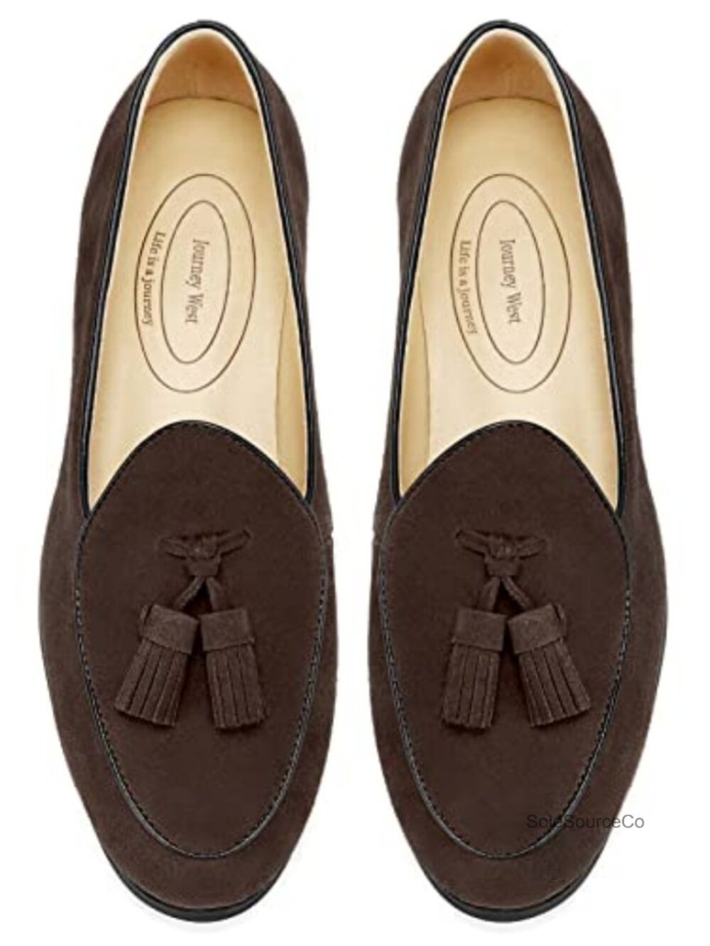 Suede Tassel Loafer Women Slip-On Belgian Penny Loafers Genuine Leather Insole